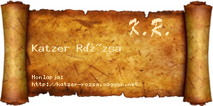 Katzer Rózsa névjegykártya