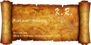 Katzer Rózsa névjegykártya